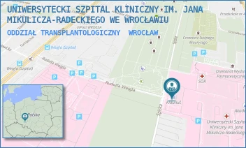 ODDZIAŁ TRANSPLANTOLOGICZNY - UNIWERSYTECKI SZPITAL KLINICZNY IM. JANA MIKULICZA-RADECKIEGO WE WROCŁAWIU - UL. BOROWSKA 213, WROCŁAW