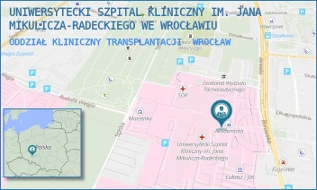 ODDZIAŁ KLINICZNY TRANSPLANTACJI - UNIWERSYTECKI SZPITAL KLINICZNY IM. JANA MIKULICZA-RADECKIEGO WE WROCŁAWIU - UL. BOROWSKA 213, WROCŁAW