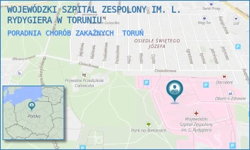 PORADNIA CHORÓB ZAKAŹNYCH - WOJEWÓDZKI SZPITAL ZESPOLONY IM. L. RYDYGIERA W TORUNIU - ŚW. JÓZEFA 53-59,  TORUŃ