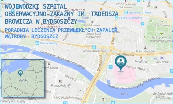 PORADNIA LECZENIA PRZEWLEKŁYCH ZAPALEŃ WĄTROBY - WOJEWÓDZKI SZPITAL OBSERWACYJNO-ZAKAŹNY IM. TADEUSZA BROWICZA W BYDGOSZCZY - ŚW. FLORIANA 12,  BYDGOSZCZ