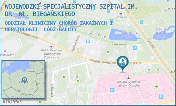 ODDZIAŁ KLINICZNY CHORÓB ZAKAŹNYCH I HEPATOLOGII - WOJEWÓDZKI SPECJALISTYCZNY SZPITAL IM. DR  WŁ. BIEGAŃSKIEGO - UL. GEN. KAROLA KNIAZIEWICZA 1/5,  ŁÓDŹ-BAŁUTY