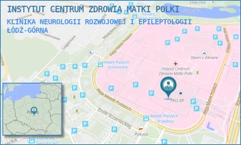 KLINIKA NEUROLOGII ROZWOJOWEJ I EPILEPTOLOGII - INSTYTUT CENTRUM ZDROWIA MATKI POLKI - UL. RZGOWSKA 281/289,  ŁÓDŹ-GÓRNA