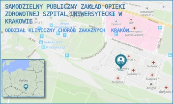 ODDZIAŁ KLINICZNY CHORÓB ZAKAŹNYCH - SAMODZIELNY PUBLICZNY ZAKŁAD OPIEKI ZDROWOTNEJ SZPITAL UNIWERSYTECKI W KRAKOWIE - UL. MACIEJA JAKUBOWSKIEGO 2,  KRAKÓW