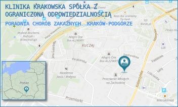 PORADNIA CHORÓB ZAKAŹNYCH - PRZYCHODNIA KRAKOWSKA SPÓŁKA Z OGRANICZONĄ ODPOWIEDZIALNOŚCIĄ - UL. ZACHODNIA 5/12A, KRAKÓW-PODGÓRZE