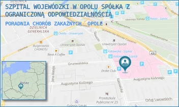 PORADNIA CHORÓB ZAKAŹNYCH - SZPITAL WOJEWÓDZKI W OPOLU SPÓŁKA Z OGRANICZONĄ ODPOWIEDZIALNOŚCIĄ - UL. KATOWICKA 64, OPOLE