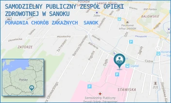 PORADNIA CHORÓB ZAKAŹNYCH - SAMODZIELNY PUBLICZNY ZESPÓŁ OPIEKI ZDROWOTNEJ W SANOKU - UL. 800-LECIA 26,  SANOK