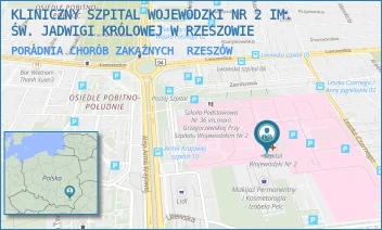 PORADNIA CHORÓB ZAKAŹNYCH - KLINICZNY SZPITAL WOJEWÓDZKI NR 2 IM. ŚW. JADWIGI KRÓLOWEJ W RZESZOWIE - UL. LWOWSKA 60,  RZESZÓW