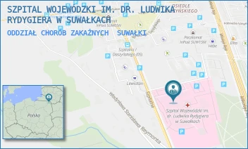 ODDZIAŁ CHORÓB ZAKAŹNYCH - SZPITAL WOJEWÓDZKI IM. DR. LUDWIKA RYDYGIERA W SUWAŁKACH - SZPITALNA 60,  SUWAŁKI