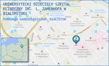 PORADNIA KARDIOLOGICZNA - UNIWERSYTECKI DZIECIĘCY SZPITAL KLINICZNY IM.  L. ZAMENHOFA W BIAŁYMSTOKU - WASZYNGTONA 17,  BIAŁYSTOK