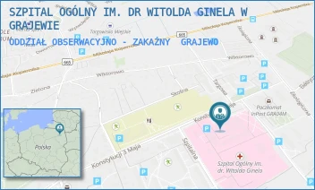ODDZIAŁ OBSERWACYJNO - ZAKAŹNY - SZPITAL OGÓLNY IM. DR WITOLDA GINELA W GRAJEWIE - KONSTYTUCJI 3 MAJA 34,  GRAJEWO