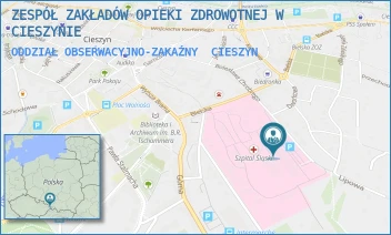 ODDZIAŁ OBSERWACYJNO-ZAKAŹNY - ZESPÓŁ ZAKŁADÓW OPIEKI ZDROWOTNEJ W CIESZYNIE - UL. BIELSKA 4,  CIESZYN