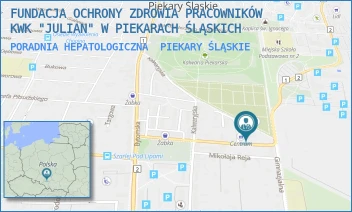 PORADNIA HEPATOLOGICZNA - FUNDACJA OCHRONY ZDROWIA PRACOWNIKÓW KWK "JULIAN" W PIEKARACH ŚLĄSKICH - UL. GEN.J. ZIĘTKA 30, PIEKARY ŚLĄSKIE