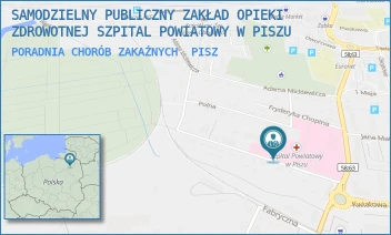PORADNIA CHORÓB ZAKAŹNYCH - SAMODZIELNY PUBLICZNY ZAKŁAD OPIEKI ZDROWOTNEJ SZPITAL POWIATOWY W PISZU - HENRYKA SIENKIEWICZA 4,  PISZ