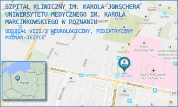 ODDZIAŁ VIII/1 NEUROLOGICZNY, PEDIATRYCZNY - SZPITAL KLINICZNY IM. KAROLA JONSCHERA UNIWERSYTETU MEDYCZNEGO IM. KAROLA MARCINKOWSKIEGO W POZNANIU - SZPITALNA 27/33,  POZNAŃ-JEŻYCE
