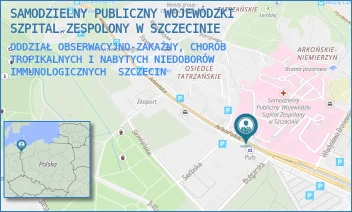 ODDZIAŁ OBSERWACYJNO-ZAKAŹNY, CHORÓB TROPIKALNYCH I NABYTYCH NIEDOBORÓW IMMUNOLOGICZNYCH - SAMODZIELNY PUBLICZNY WOJEWÓDZKI SZPITAL ZESPOLONY W SZCZECINIE - ARKOŃSKA 4,  SZCZECIN